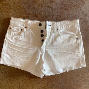 Free People white denim cutoffs